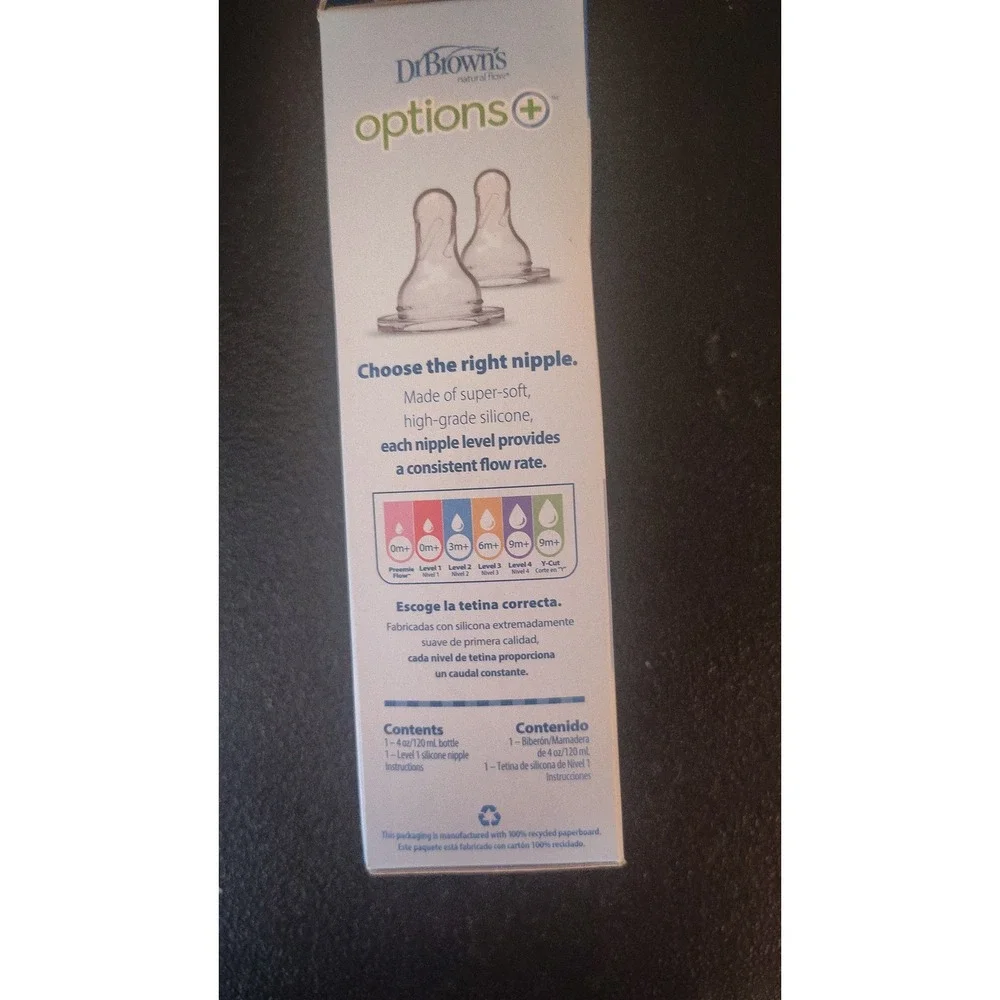 Dr. Browns Natural Flow Options+ Anti-Colic Baby‎ Bottle 4oz 120ml Narrow Neck